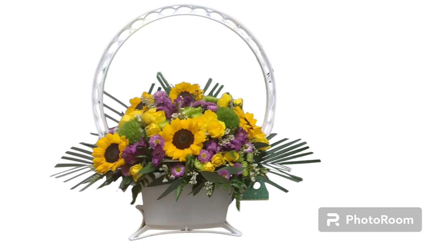 Sunflower Sympathy Basket